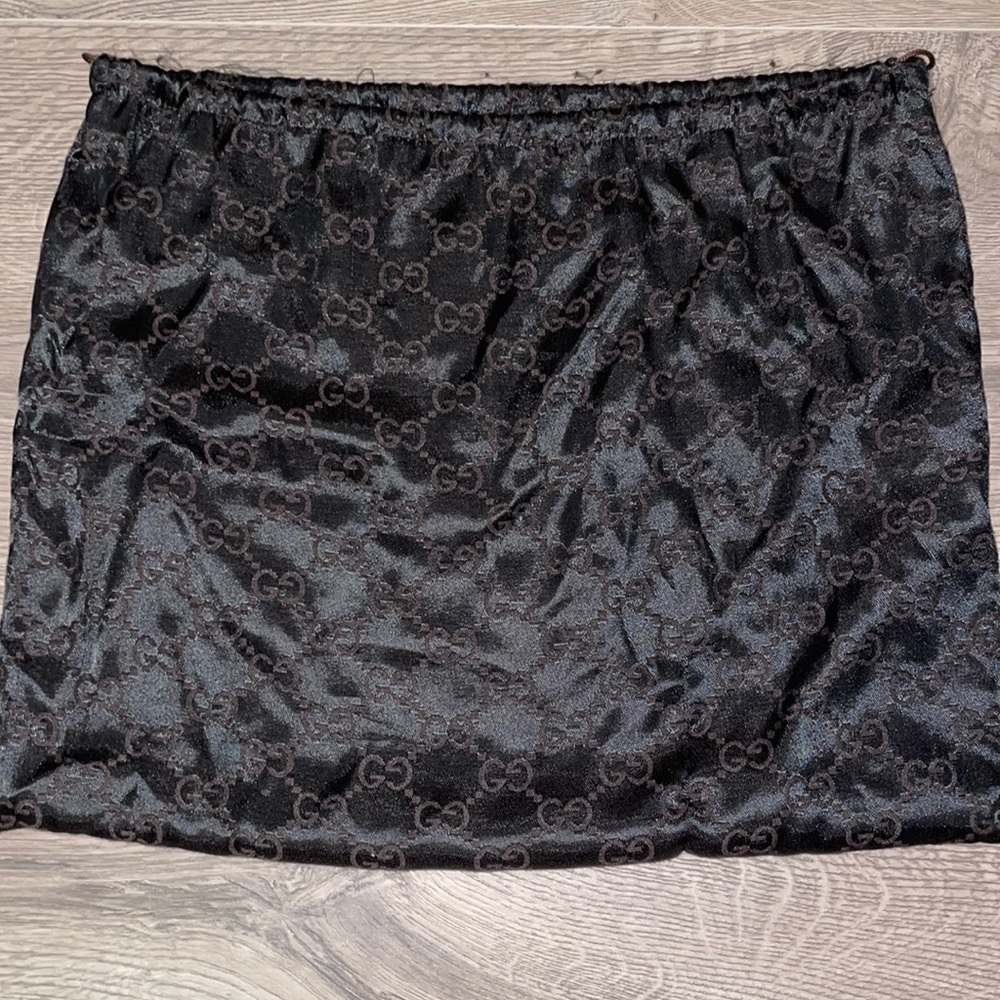 Vintage Gucci Monogram Logo Satin Brown Dust Bag - Picture 1 of 7